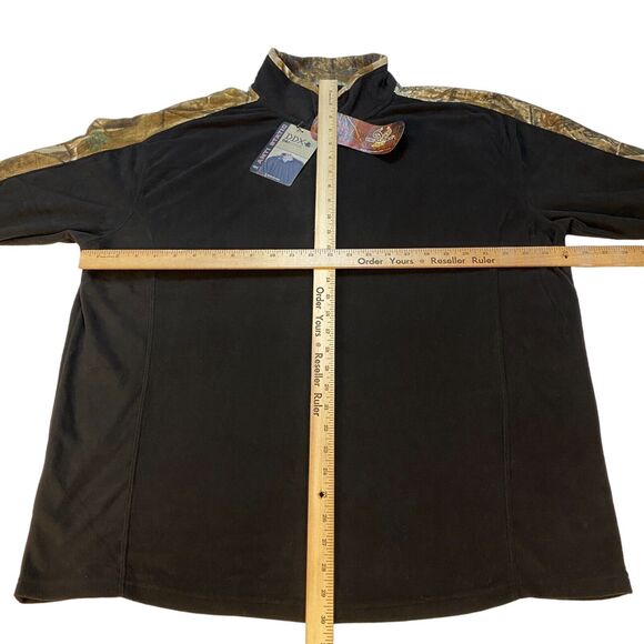 DDX DRI DUCK Sweatshirt Mens XL Black Fleece Camo Matrix Anti Static Quarter Zip - Picture 3 of 11